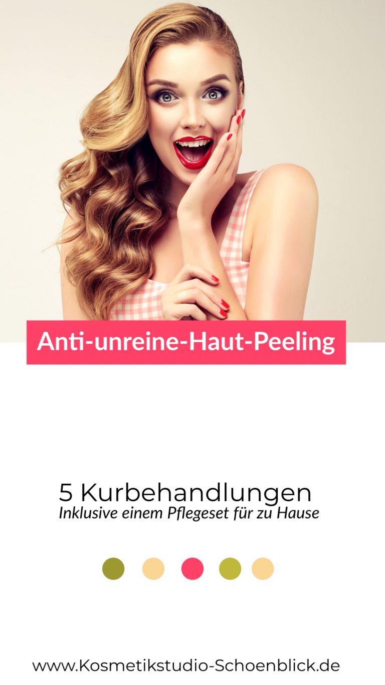 Frau staunt Hand an Gesicht rote Lippen Kosmetikstudio Schönblick