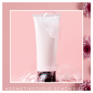 Kosmetiktube vor rosa Hintergrund Kosmetikstudio Schönblick